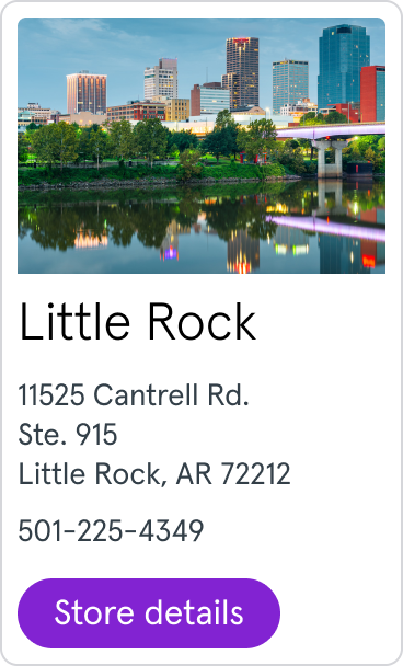 Little Rock 11525 Cantrell Rd. Ste. 915 Little Rock, AR 72212 501-225-4349