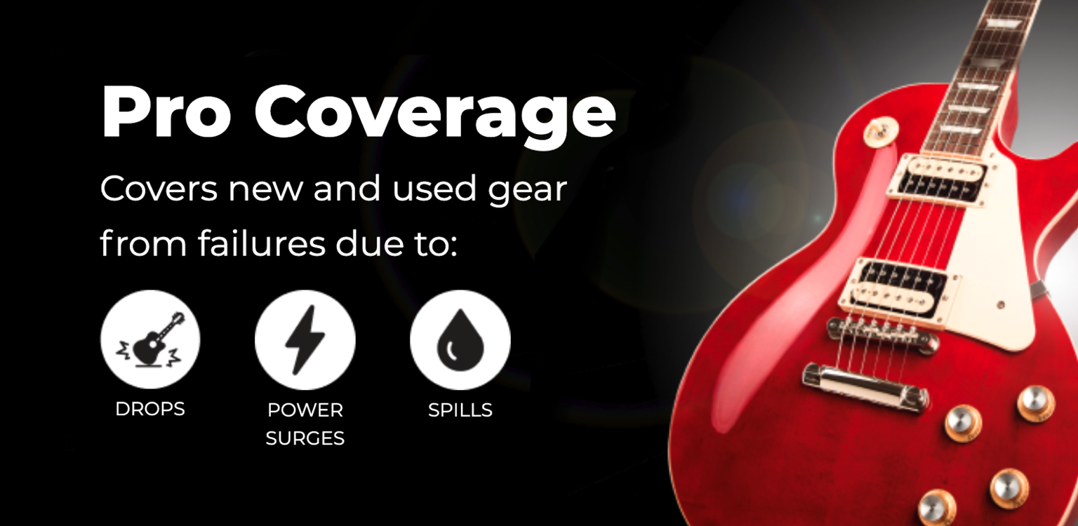 Pro Coverage covers new and used gear from failures due to drops, power surges, and spills