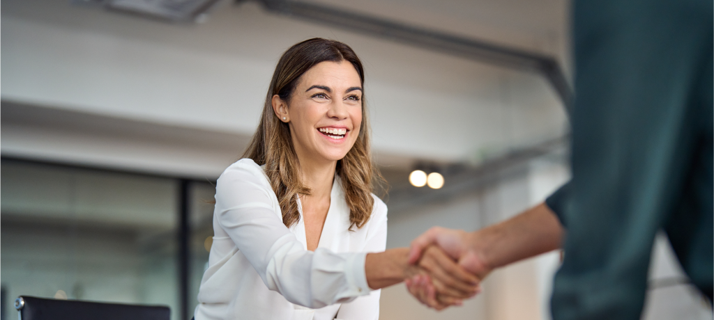 Woman shaking hands