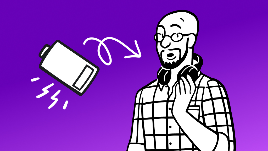 Illustration of Man wearing AirPods Max that did not charge