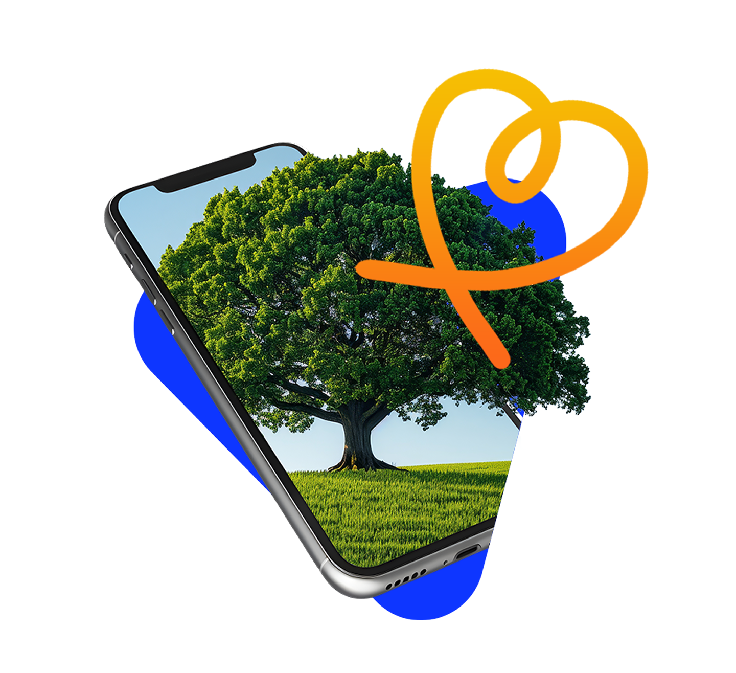 telefono y un arbol