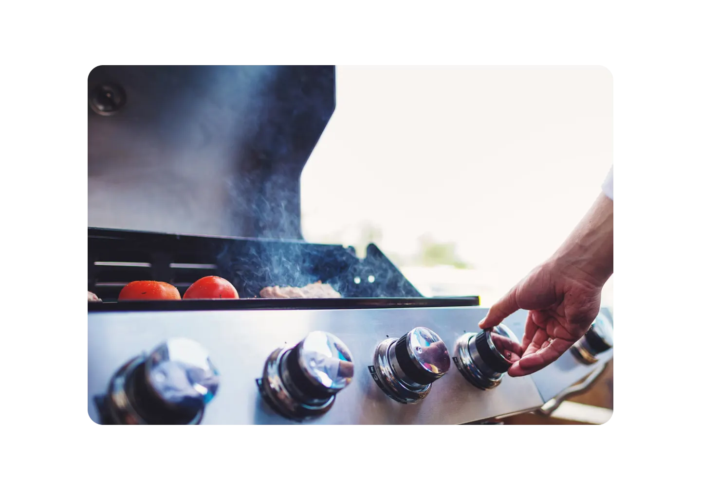 Turning on a grill