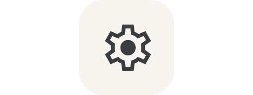 Gear icon w/ gray background