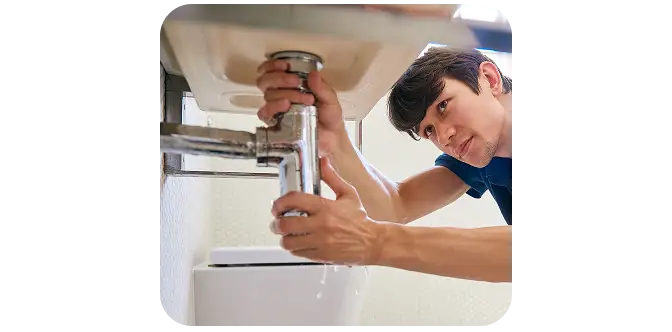 Man fixing pipe