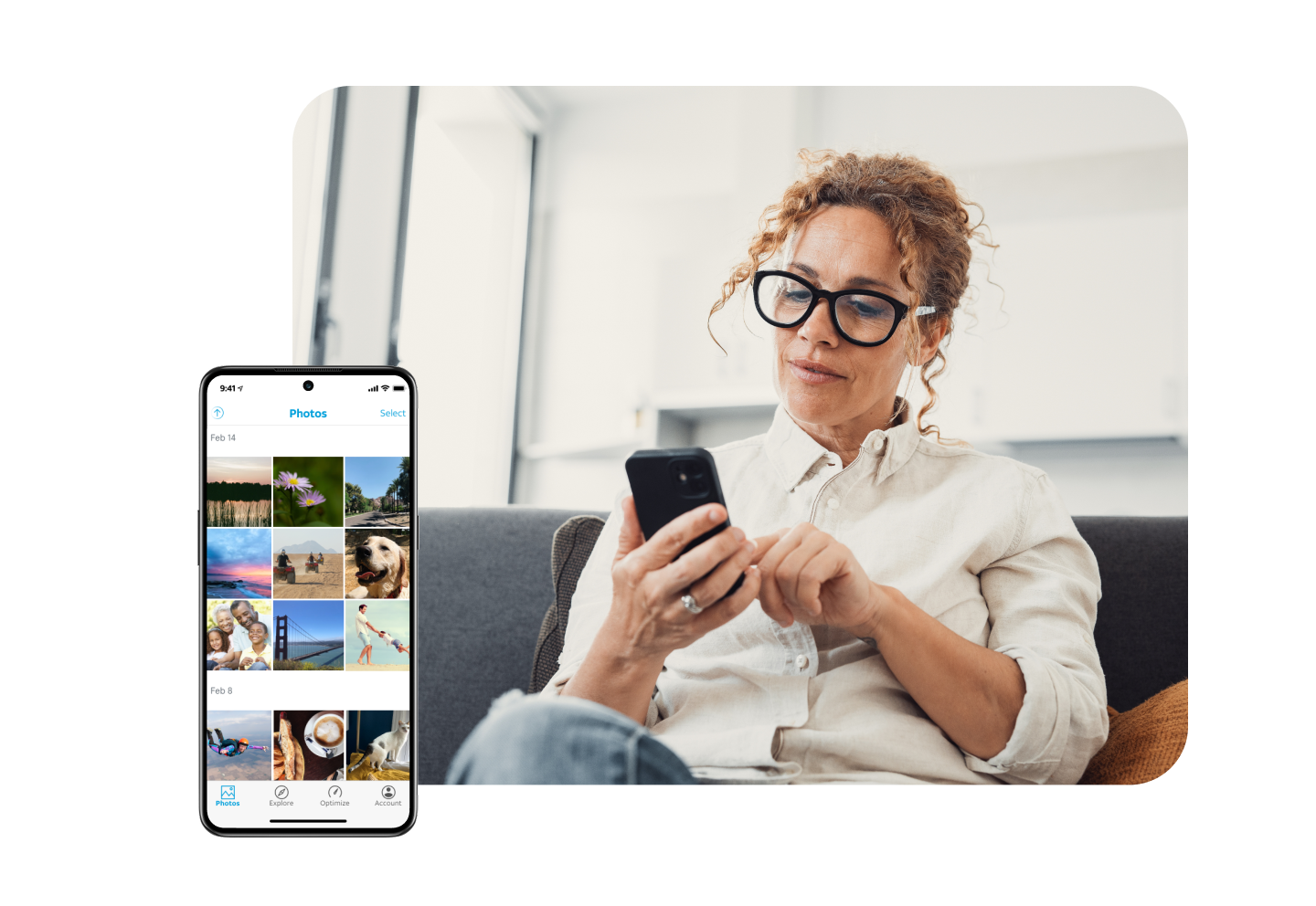 Woman holding phone