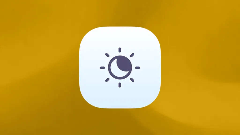 Apple Mac Nightshift icon on a yellow background