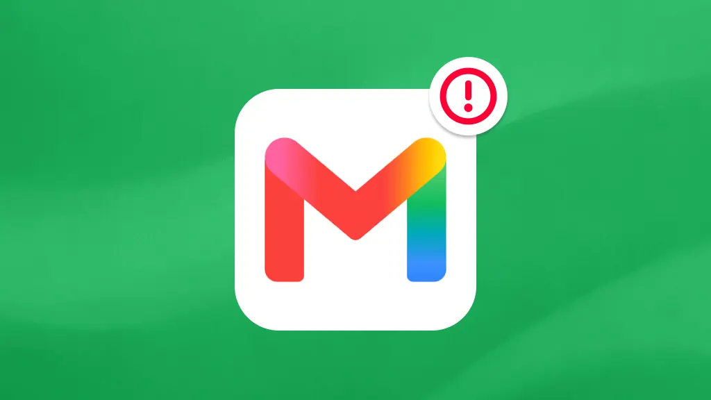 Gmail icon with a "message not sent" icon in the top right corner