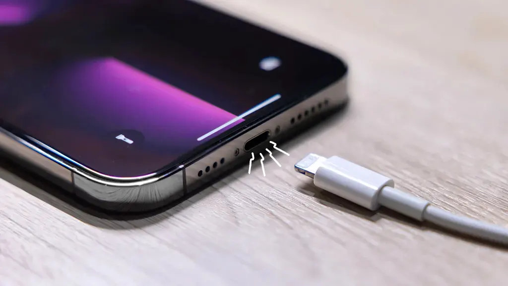 iPhone with cable charging slowly