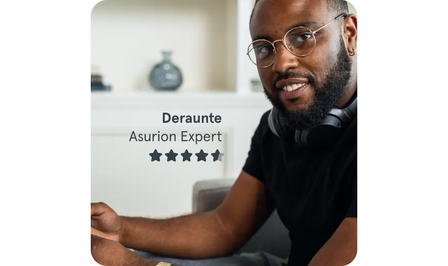An Asurion Expert, Deraunte, with a near 5-star rating