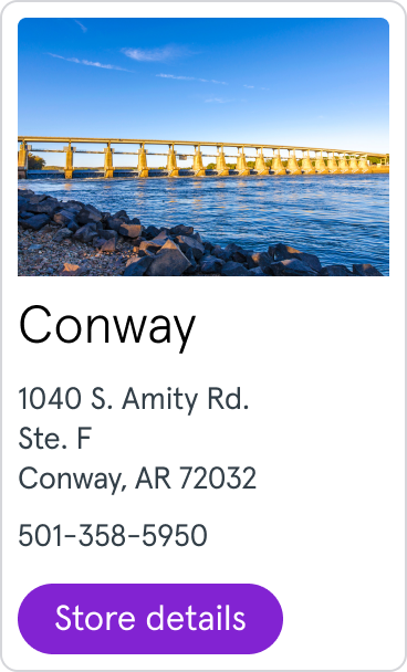Conway 1040 S. Amity Rd. Ste. F Conway, AR 72032 501-358-5950