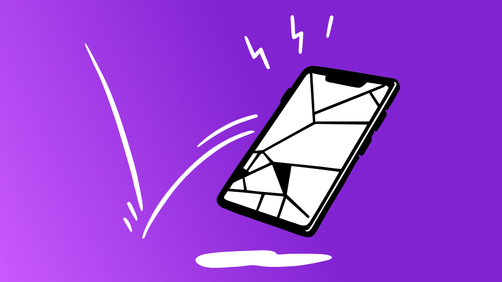 Illustration of cracked or broken your iPhone screen