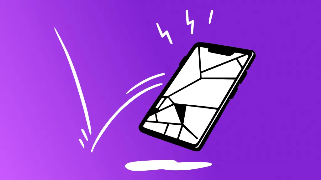 Illustration of cracked or broken your iPhone screen