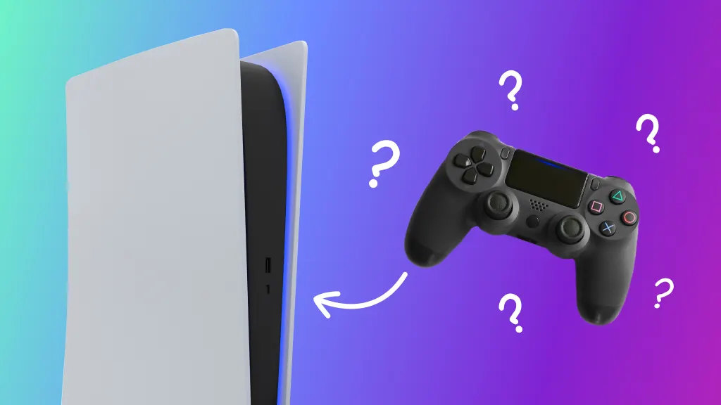 PS4 controller next to PS5