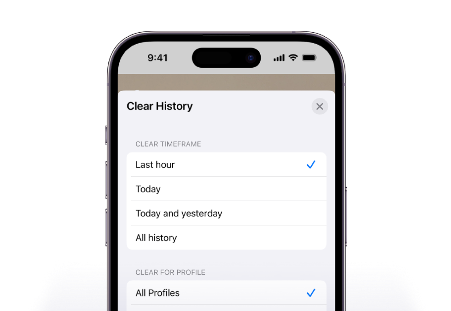 Clear browsing data on Verizon iOS phone