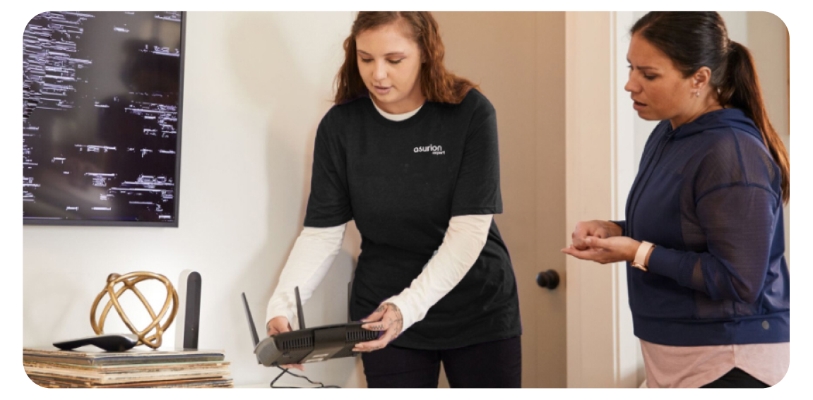 support tech team member installing router