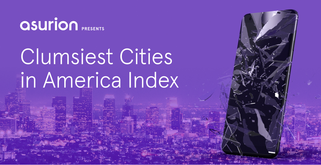 Clumsiest Cities in America with Broken Phone 