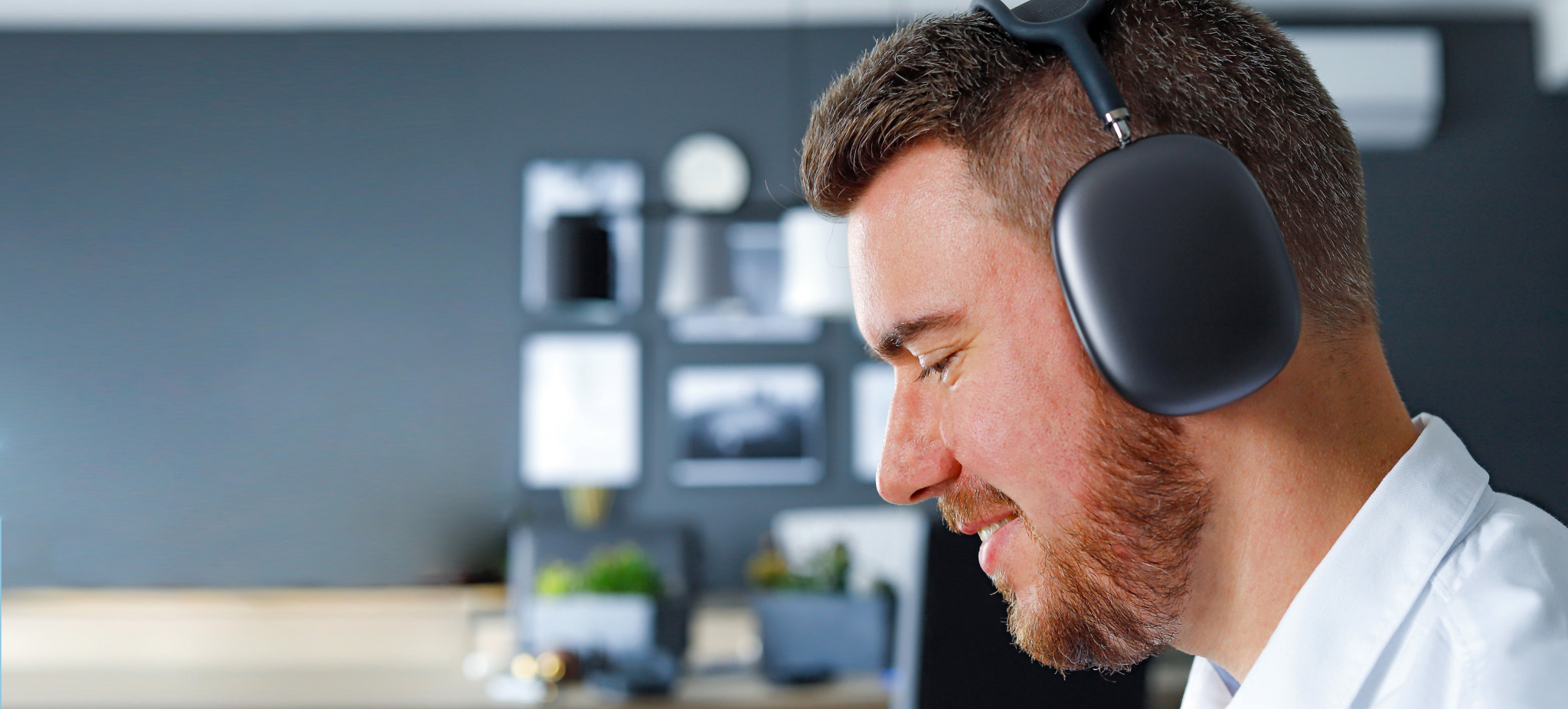 Man listening to headphones