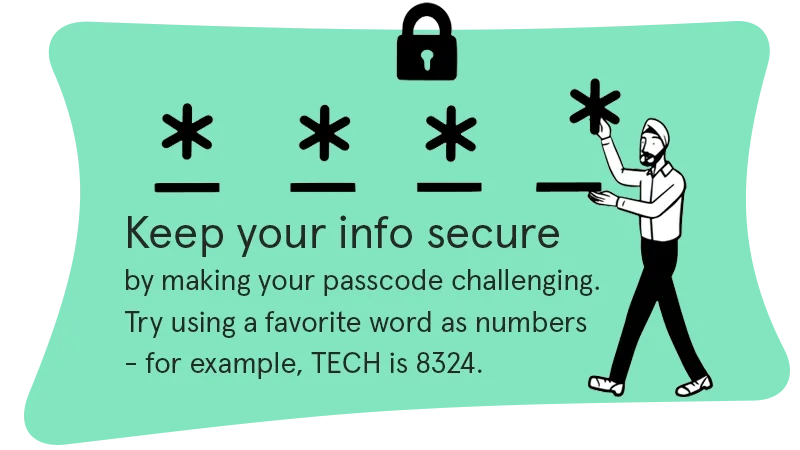 Password setup tip