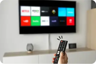 Person dealing with app issues on their Samsung TV