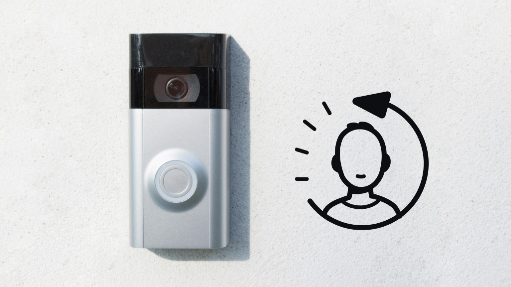 Ring video doorbell on building wall