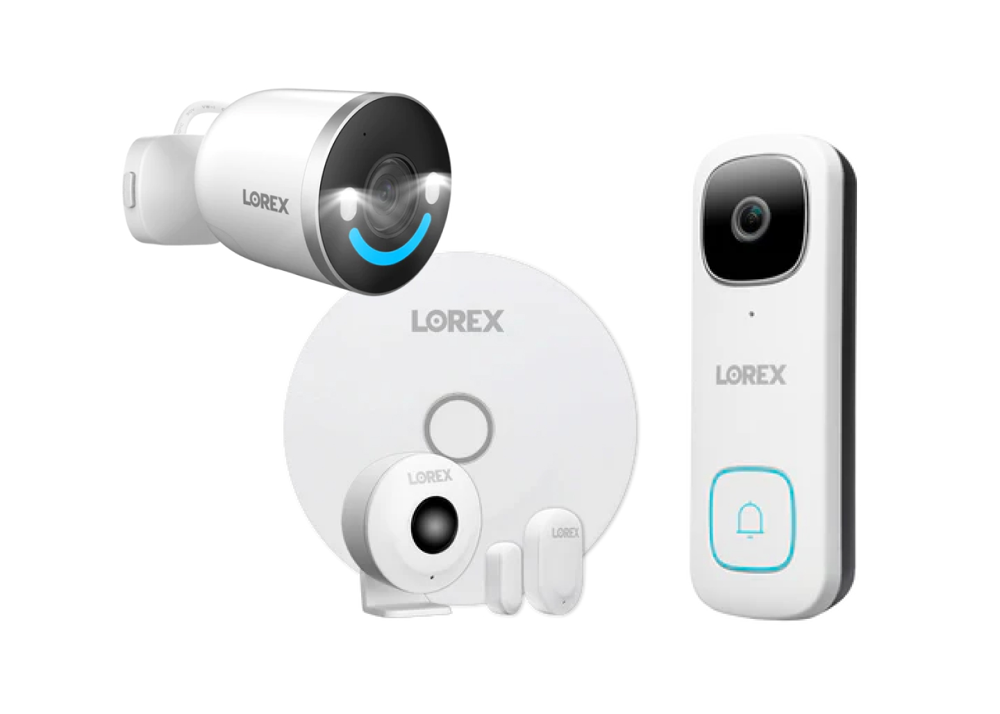 Lorex security camera, video doorbell and sensor