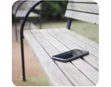 phone left on park bench