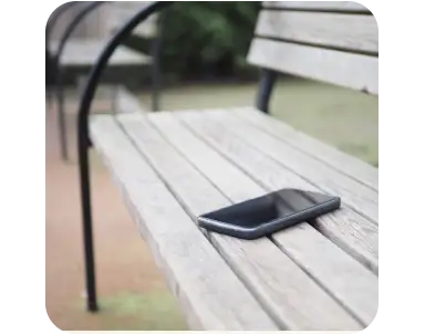 phone left on park bench