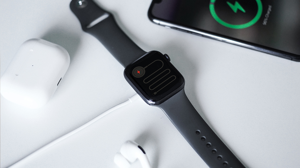 Apple Watch that won't charge lying on table