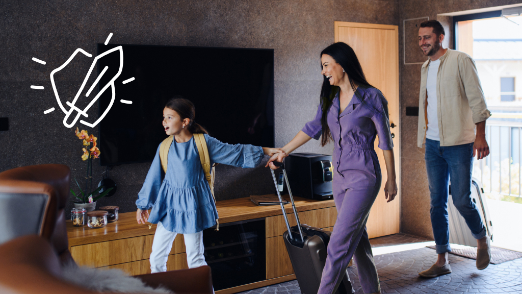 Family entering a protected Airbnb