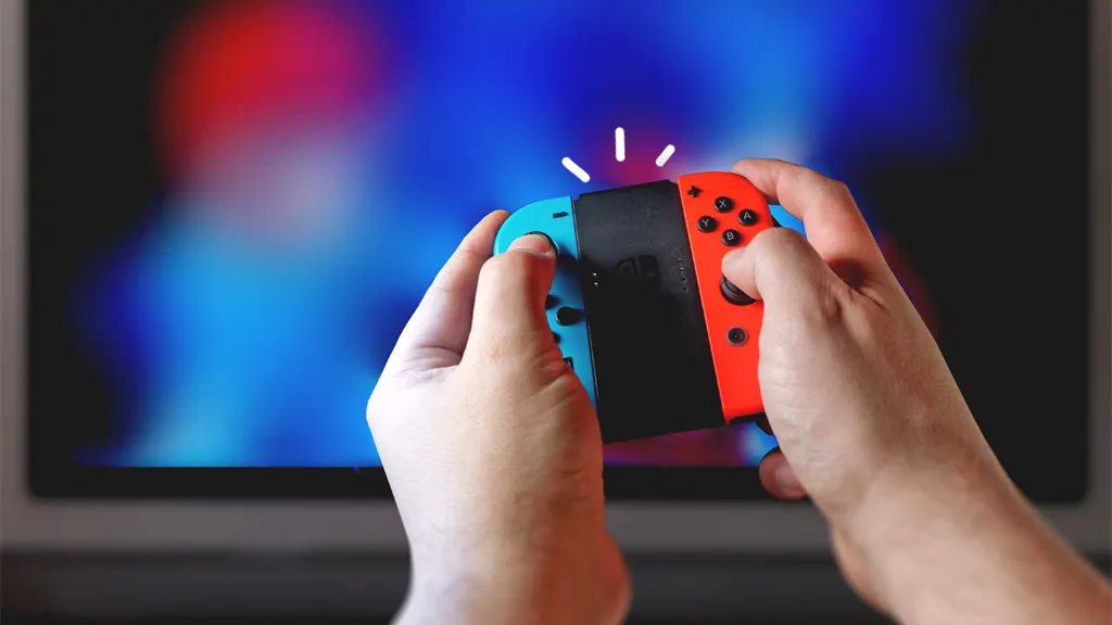Person holding Nintendo Switch not connecting to TV