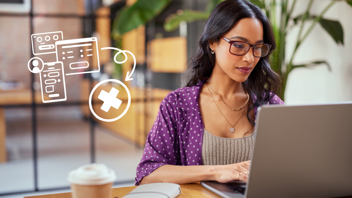 Woman working on laptop and learning about Cache