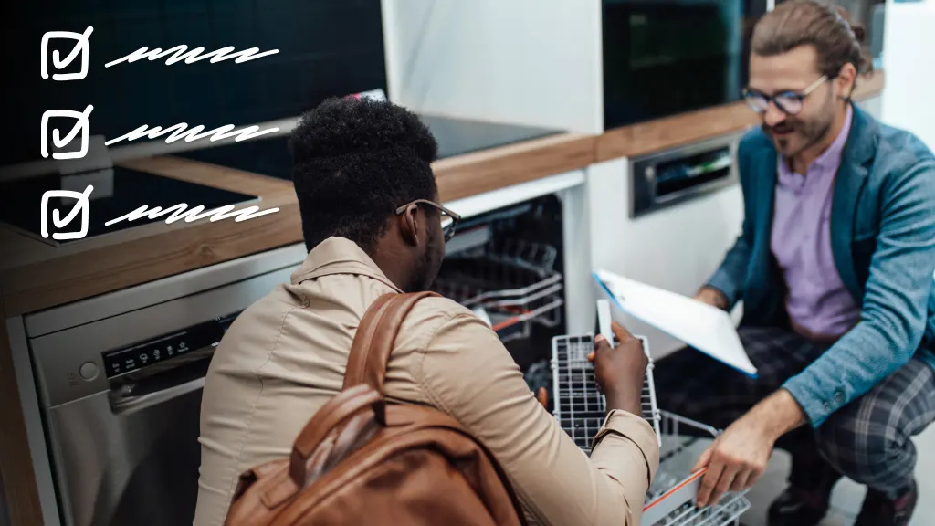 Man shopping for new home appliances