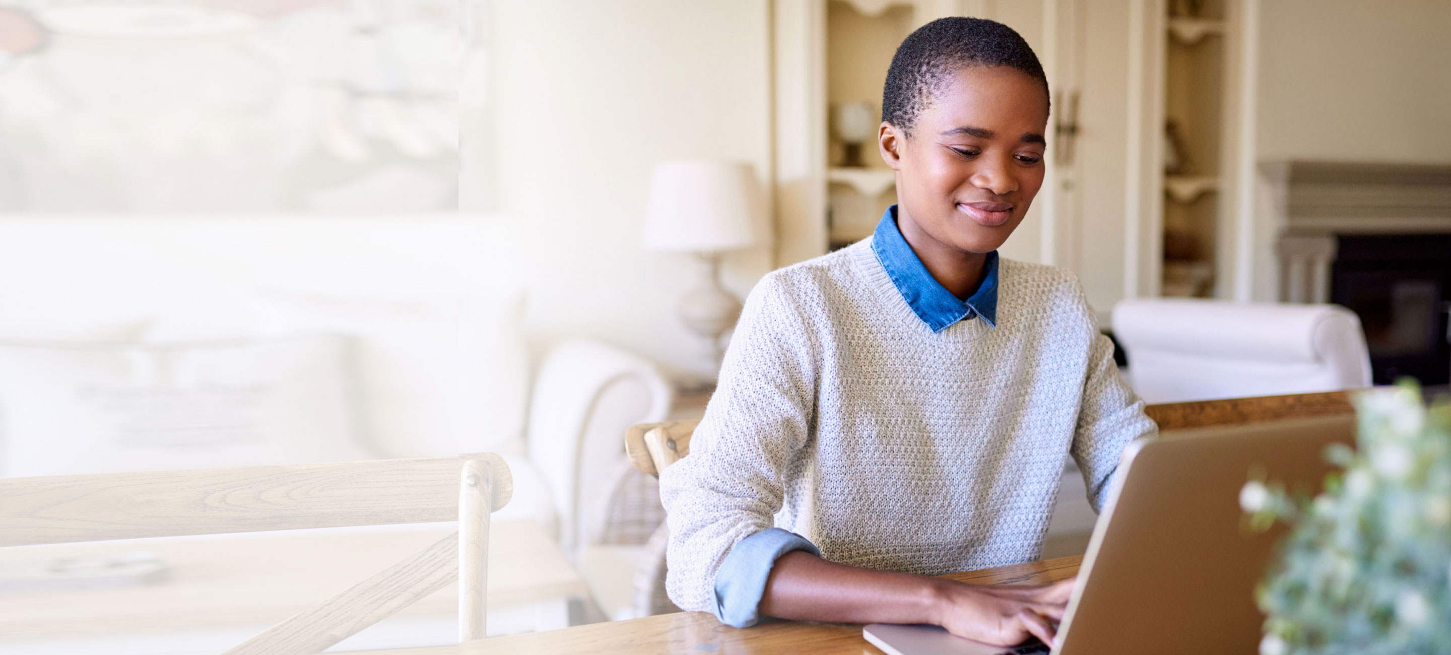  woman typing on laptop