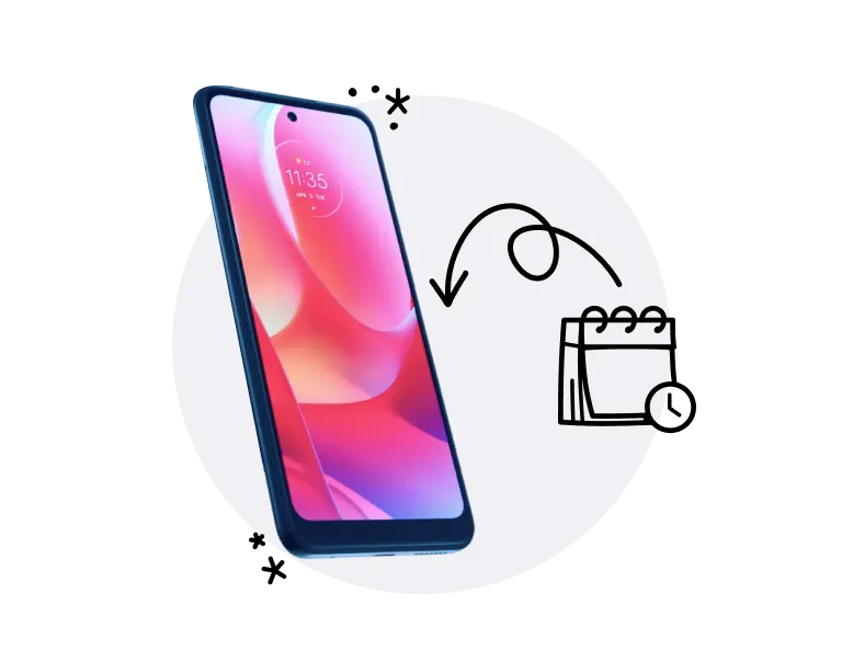 A smartphone and a calendar