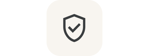 Shield check mark icon w/ gray background