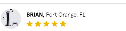 Brian, Port Orange, Florida, 5 stars