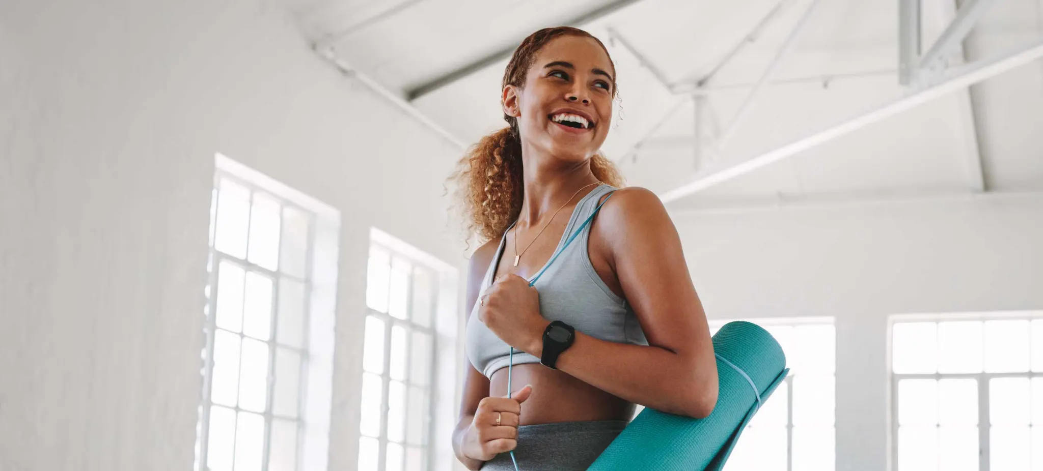 woman workout with fitness tracker