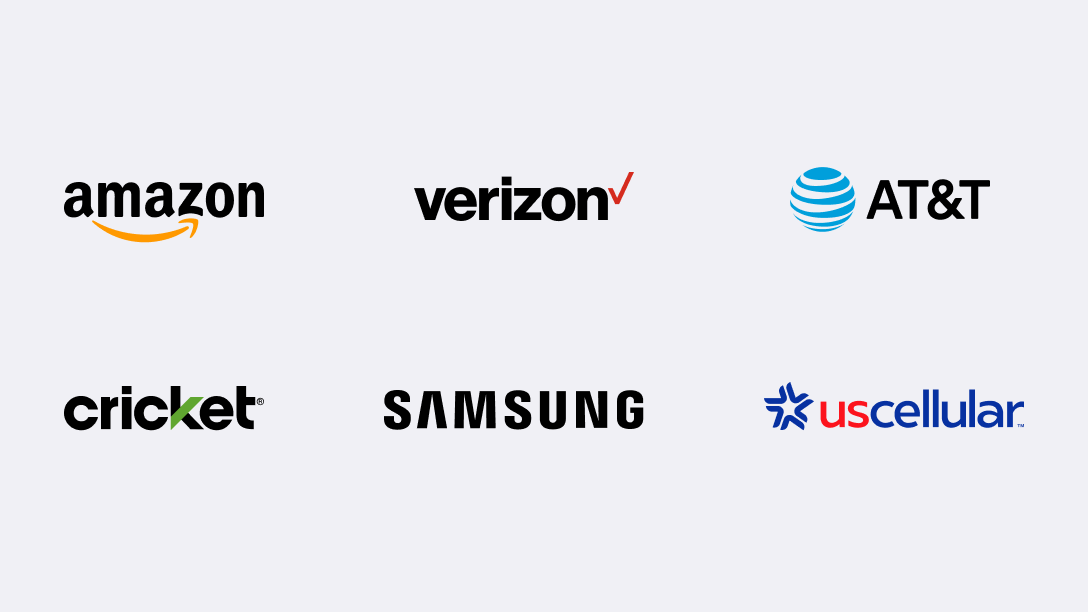 Claims partners such as Verizon, AT&T, Cricket, and UScellular