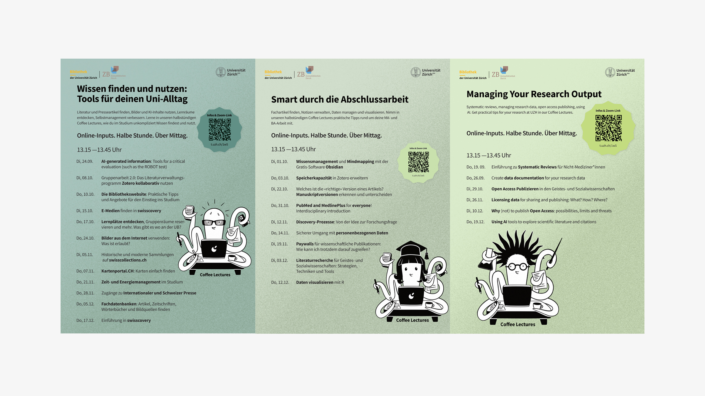 Die auf unterschiedliche Zielgruppen ausgerichteten Coffee Lectures vom Herbst 2024.