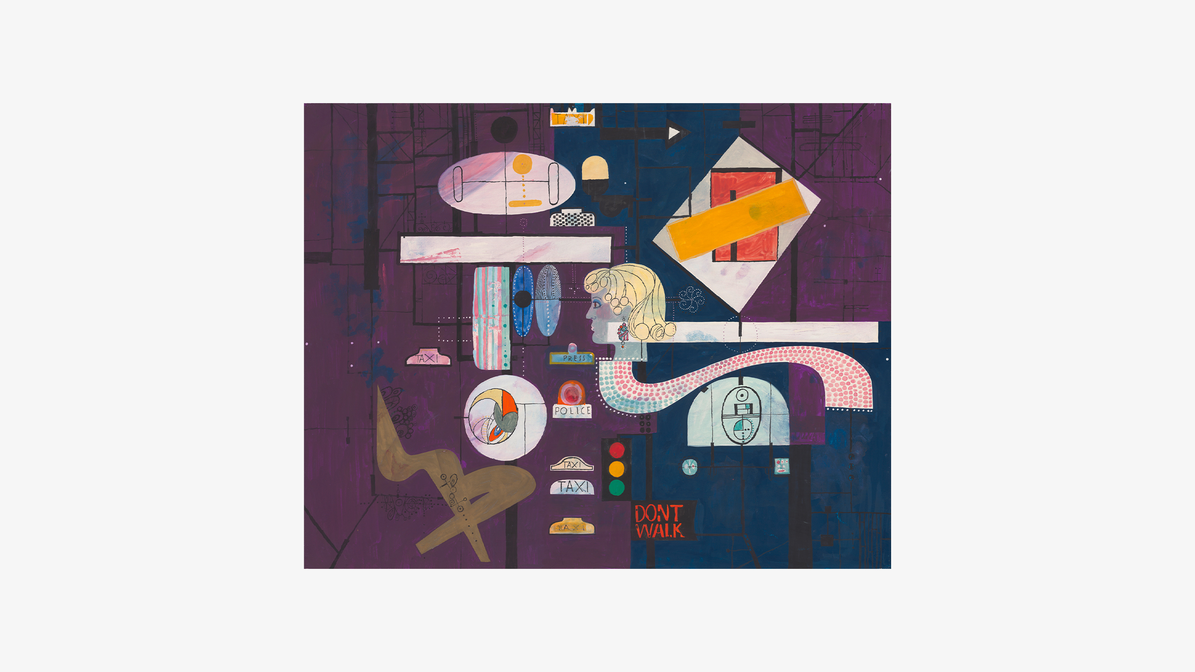 Abb. 2: Warja Lavater (1913–2007), Times Square, 1959, Gouache, 58 x 73 cm © 2022, ProLitteris, Zurich