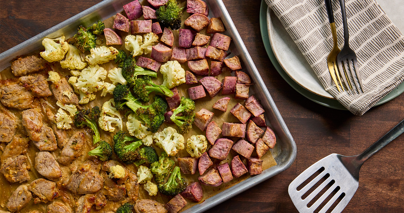 Miso Pork Sheet Pan Meal