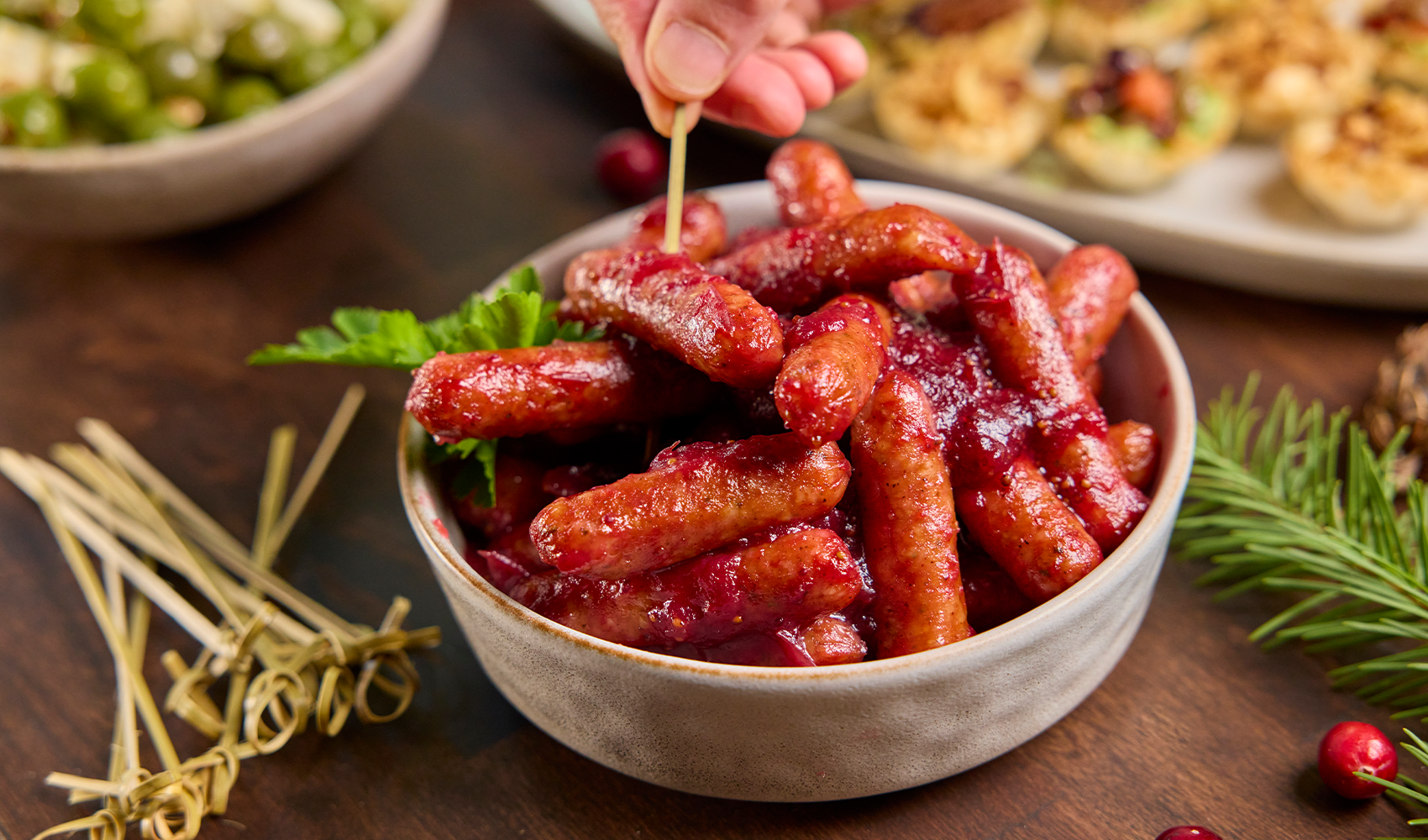 Cranberry Mustard Cocktail Sausages