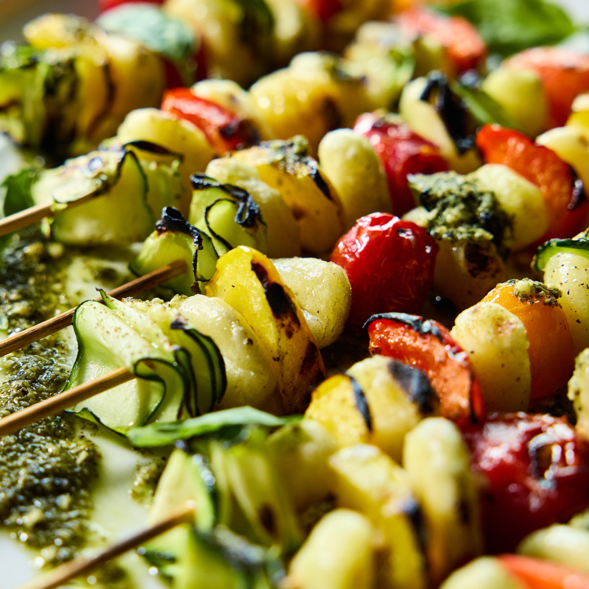 Grilled Gnocchi Kebabs