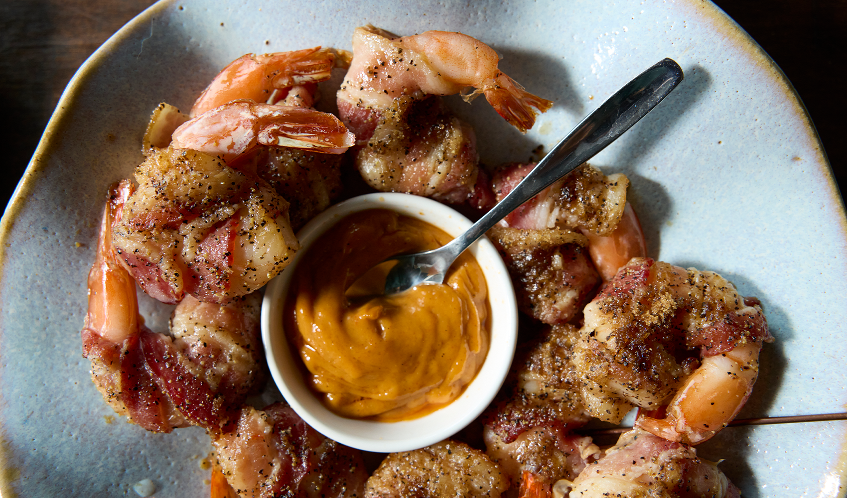 Candied Bacon-Wrapped Shrimp