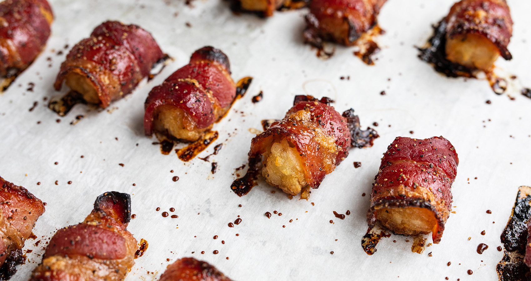 Candied Bacon-Wrapped Tots