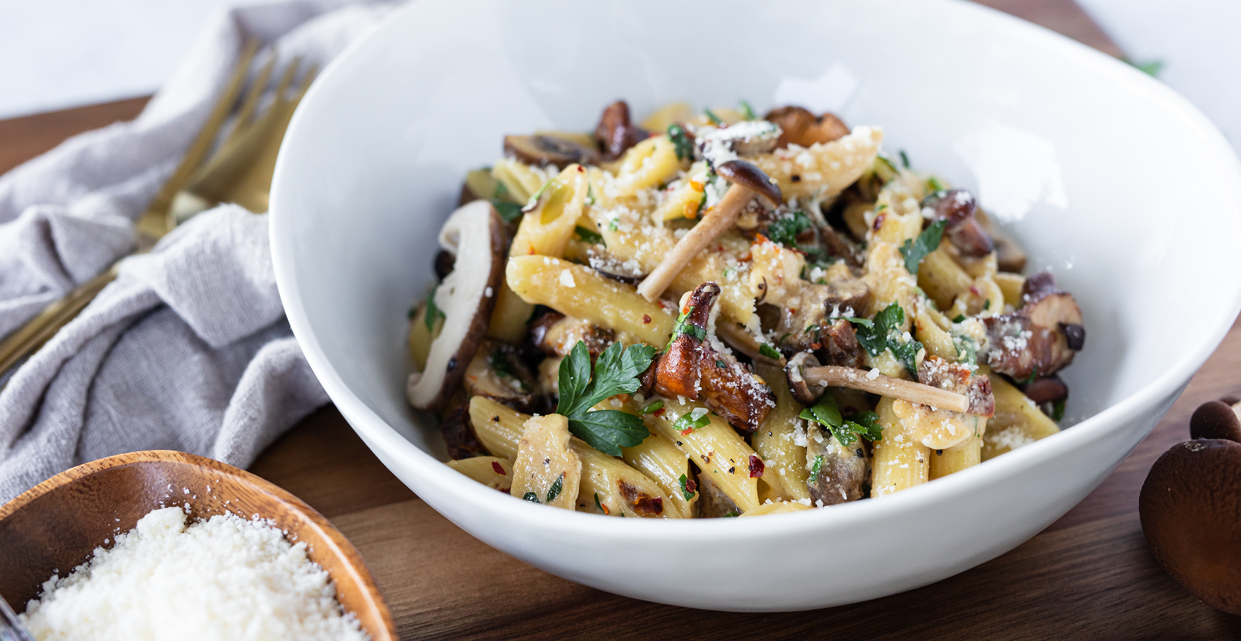 Penne Rigate with Creamy Mushroom Sauce