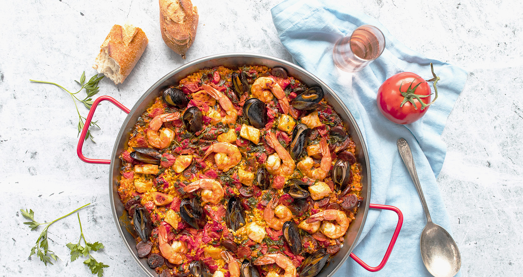 Oven-Baked Seafood Paella