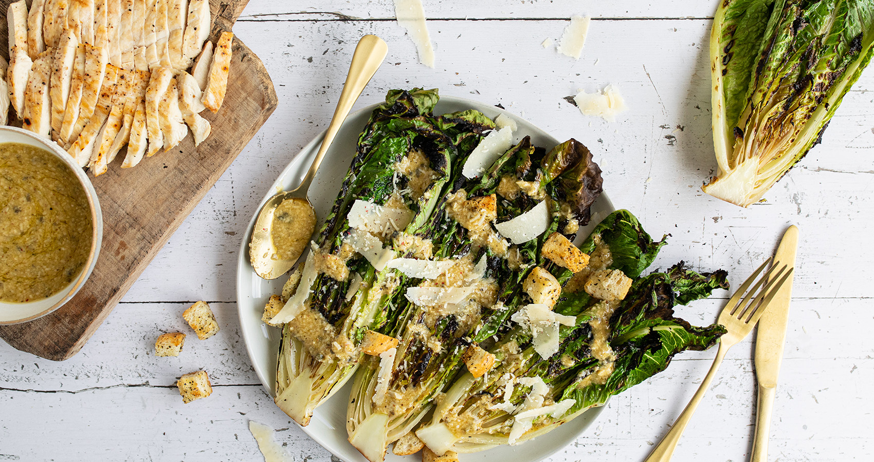 Grilled Romaine Caesar Salad
