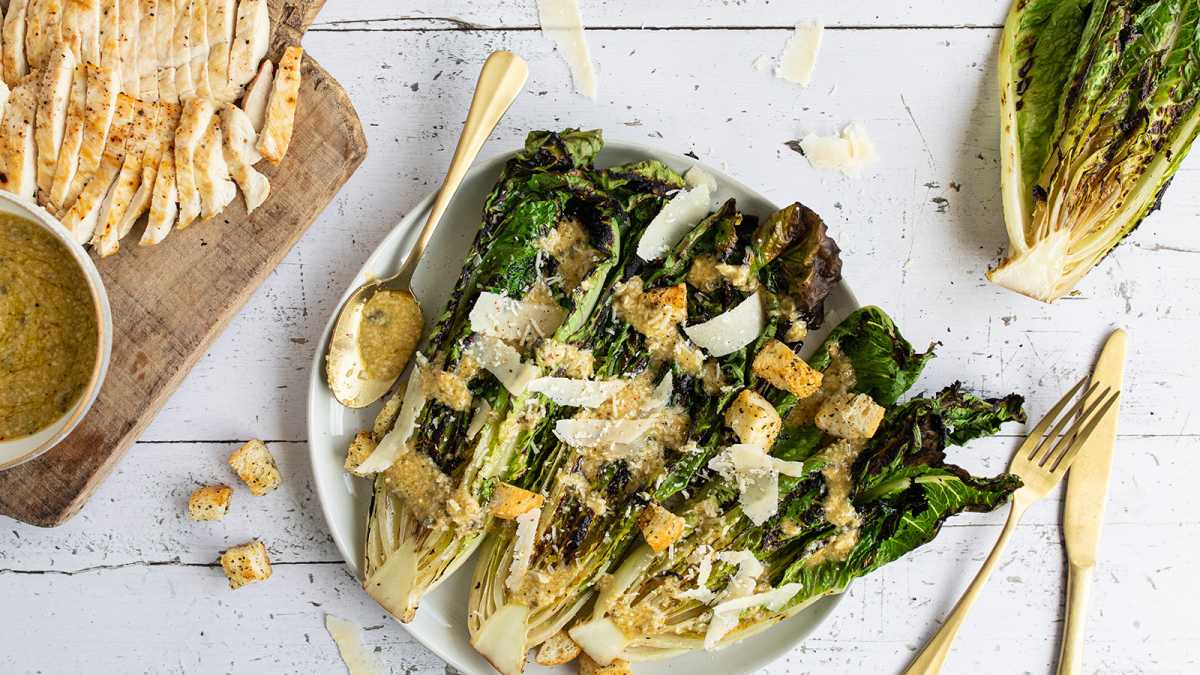 Grilled Romaine Caesar Salad