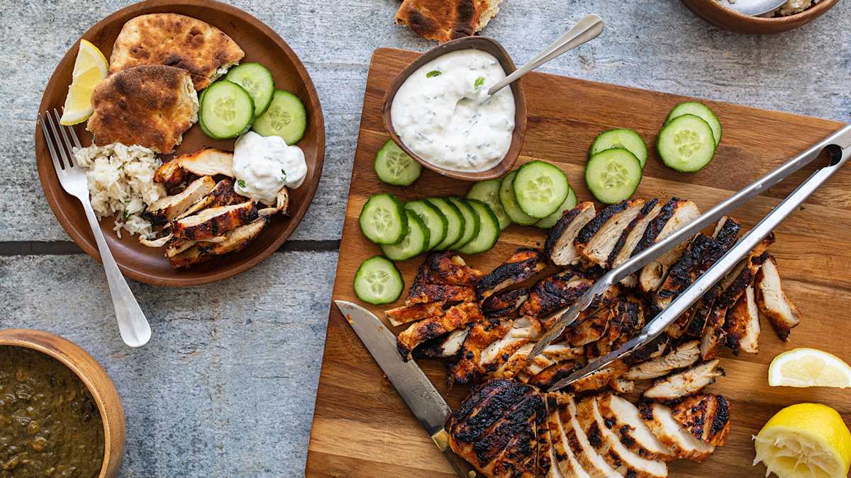 Grilled Tandoori-Style Chicken with Raita Photo